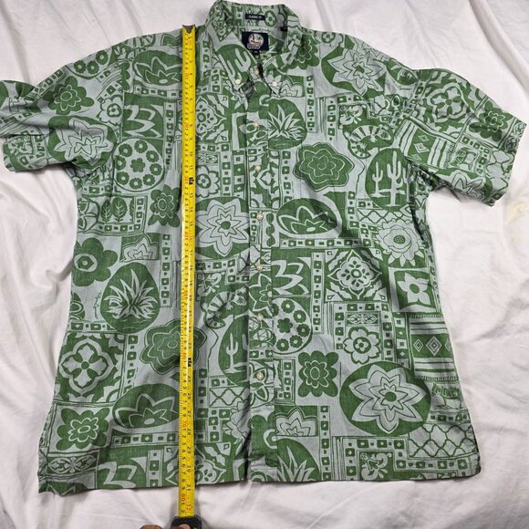Reyn Spooner Classic Fit Mens XL Green Floral Button Shirt Casual Aloha Comfort - Picture 8 of 9